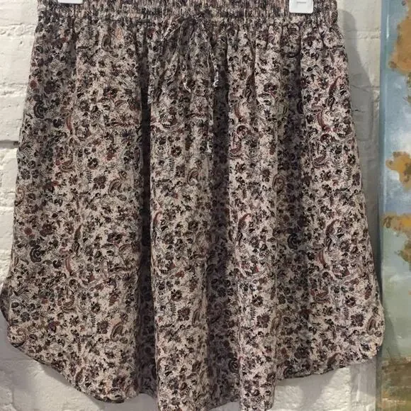 nwt Club Monaco Lyndon Silk Skirt size US 6 Russet Brown Rouge Print - Picture 7 of 7